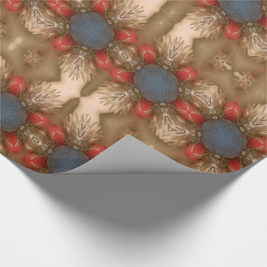 Red White Blue Weihnachtsdekoration Baubles Geschenkpapier (Ecke)