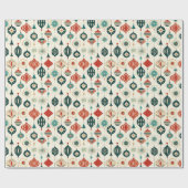 Red White Blue Weihnachtsschmuck Festliches Muster Geschenkpapier (Flach)