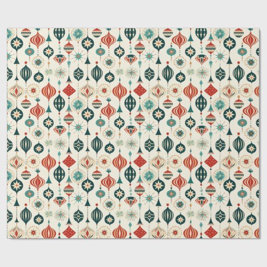 Red White Blue Weihnachtsschmuck Festliches Muster Geschenkpapier (Flach)