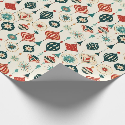 Red White Blue Weihnachtsschmuck Festliches Muster Geschenkpapier (Ecke)