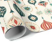 Red White Blue Weihnachtsschmuck Festliches Muster Geschenkpapier (Rolleneckpunkt)