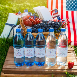 Red White & Blue   Wiedersehen vom 4. Juli Wasserflaschenetikett