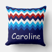 Red White Blue Zickzack Custom Big Thumpenkissen