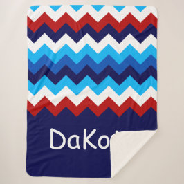 Red White Blue Zickzack Custom Large Sherpa Blanko Sherpadecke