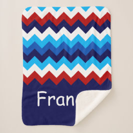 Red White Blue Zickzack Custom Small Sherpa Blanko Sherpadecke