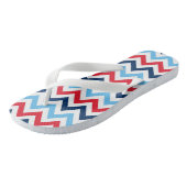 Red White Blue Zickzack Flip Flops Jandals Thongs Badesandalen (Schrägansicht)