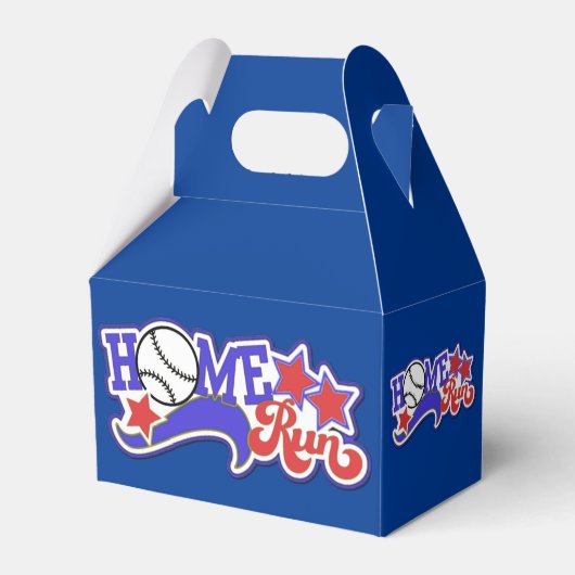 Red White & Blue Zuhause Run Baseball Bevorzugung Geschenkschachtel (Rückseite)