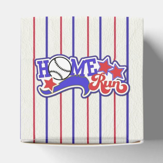 Red White & Blue Zuhause Run Baseball Cube Favor B Geschenkschachtel (Oben)