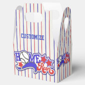 Red White & Blue Zuhause Run Baseball Gable Favor Geschenkschachtel (Geöffnet)