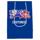 Red White & Blue Zuhause Run Baseball Geschenktasc Mittlere Geschenktüte (Rückseite)