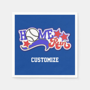 Red White & Blue Zuhause Run Baseball Napkins Serviette