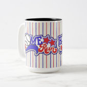 Red White & Blue Zuhause Run Baseball Strip Tasse (Vorderseite Links)