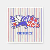 Red White & Blue Zuhause Run Baseball Stripte Napk Serviette (Vorderseite)