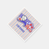 Red White & Blue Zuhause Run Baseball Stripte Napk Serviette (Ecke)