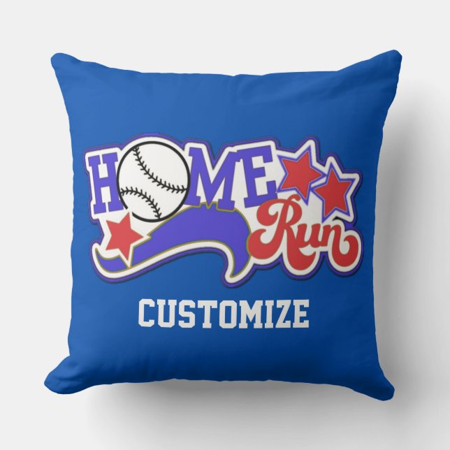 Red White & Blue Zuhause Run Baseball Throw Kissen (Vorderseite)