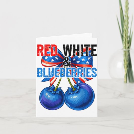 Red White Blueberries Funny Patriotic Retro Usa Hu Karte (Vorderseite)