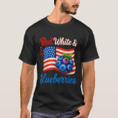Red White Blueberries Funny Patriotic Usa Flag Vin T-Shirt (Vorderseite)