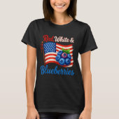Red White Blueberries Funny Patriotic Usa Flag Vin T-Shirt (Vorderseite)