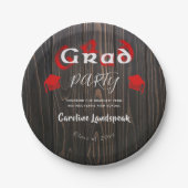 Red & White Blurred Typografy Graduation Party Pappteller (Vorderseite)