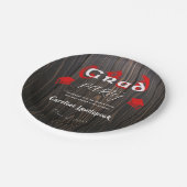 Red & White Blurred Typografy Graduation Party Pappteller (Schrägansicht)