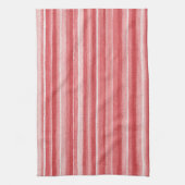 Red White Blush Pink Stripes Geschirrtuch (Vertikal)