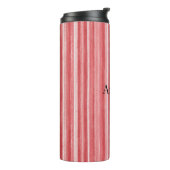 Red White Blush Pink Stripes Thermosbecher (Nach links gedreht)