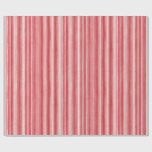 Red White Blush Pink Stripes Valentine's Day Geschenkpapier (Flach)