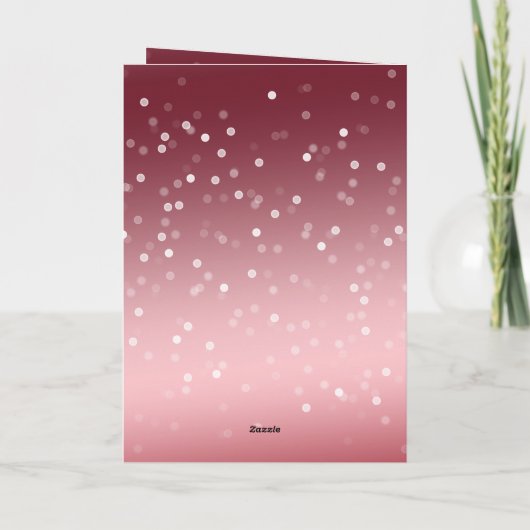 Red White Bokeh Dots Christmas Bunny Rabbit Hat Karte (Rückseite)