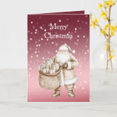 Red White Bokeh Dots Christmas Cream Suit Santa Karte (Gelbe Blume)