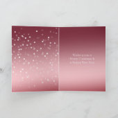 Red White Bokeh Dots Snowman Christmas Karte (Innenseite)