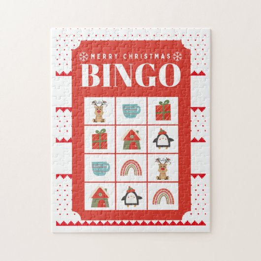 Red White Bold Weihnachtsjigsaw Puzzle (Vertikal)
