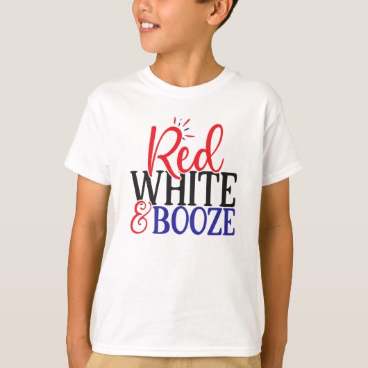 Red White Booze 4. Juli T - Shirt für Kinder (Vorderseite)