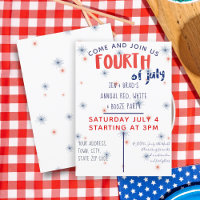Red White & Booze Vierte Juli Party Einladung