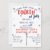 Red White & Booze Vierte Juli Party Einladung (Vorderseite)