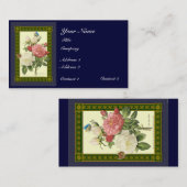Red White Botanic Rose Custom Business Cards Visitenkarte (Vorne/Hinten)