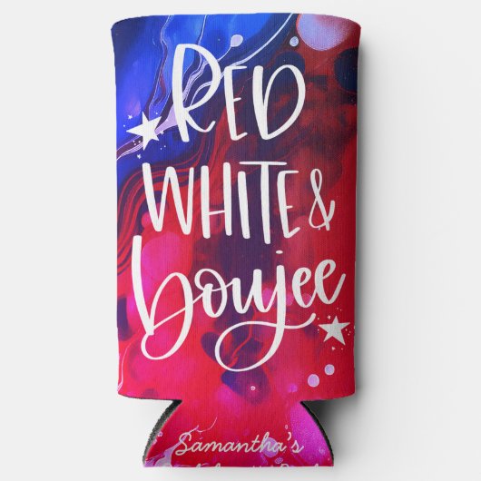 Red White Boujee | 4. Juli Junggeselinnen-Abschied Selters Dosenkühler (Vorderseite)