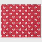 Red White Bows Weihnachtsfeiertag Geschenkpapier (Flach)