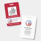 Red White Box Foto Template Mitarbeiter Krankenwag Ausweis (Vorder- & Rückseite)