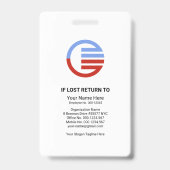 Red White Box Foto Template Mitarbeiter Krankenwag Ausweis (Rückseite)