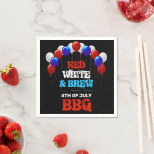 Red White & Brew 4. Juli GRILLEN Party Serviette