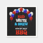 Red White & Brew 4. Juli GRILLEN Party Serviette (Vorderseite)