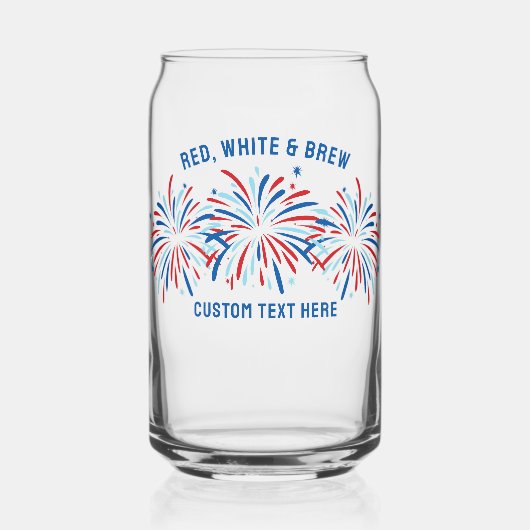 Red White & Brew Feuerwerk 4. Juli Bier Dosenglas (Vorderseite)