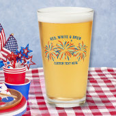 Red White & Brew Feuerwerk 4. Juli Bier Pint Glas