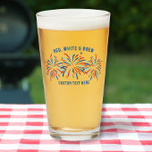 Red White & Brew Feuerwerk 4. Juli Bier Pint Glas