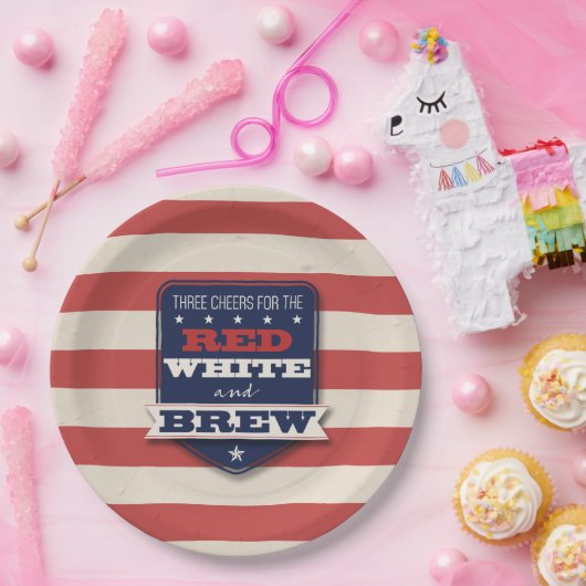 Red White & Brew Patriotic Pappteller (Party)