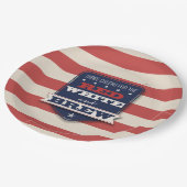 Red White & Brew Patriotic Pappteller (Schrägansicht)