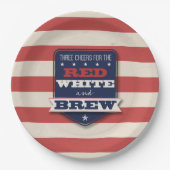 Red White & Brew Patriotic Pappteller (Vorderseite)
