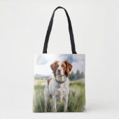 RED & WHITE BRITTANY SPANIEL DOG TASCHE (Vorderseite)