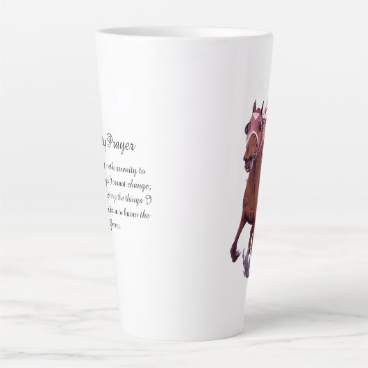 Red White Brown Champion Racehorse Prayer Milchtasse (Vorderseite)