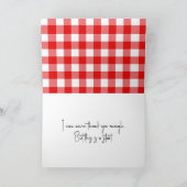 Red White Buffalo Kariert Danke Karte (Innenseite)